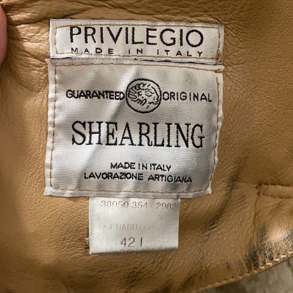 Privilego Tan Shearling Coat - Picture 6 of 16